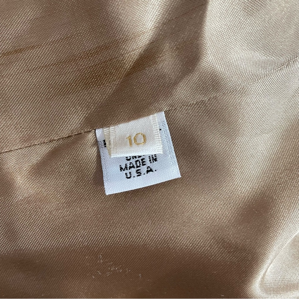 Fleurette Womens Loro Piana Italy Wool Coat Size 10 Tan Notched Collar Buttons - Picture 8 of 16